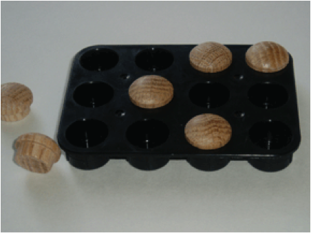 Plastic Packing with Oak  Buttons
