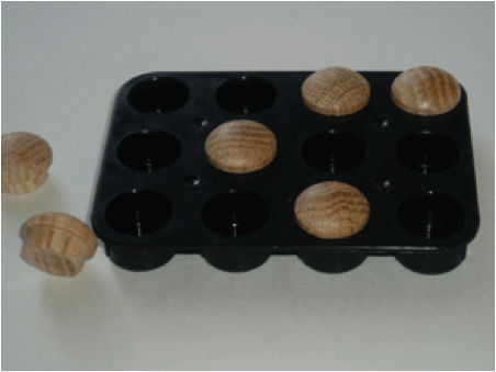 Plastic Packing with Oak Buttons