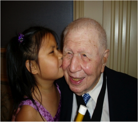 Girl Kissing Man on Cheek